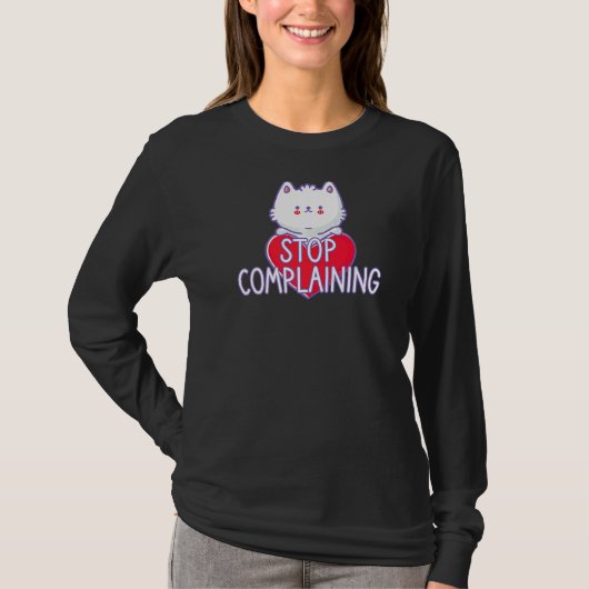 猫のサインストップが出来 Tシャツ (正面)