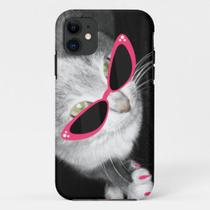 猫のサングラスIの電話5箱 iPhone 11 ケース