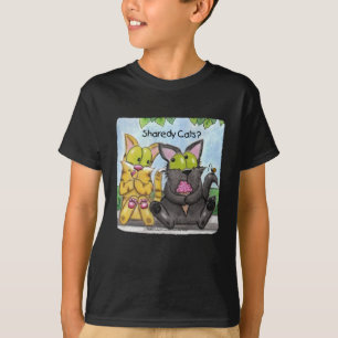 猫のシェアディ間抜けーとティグ Tシャツ