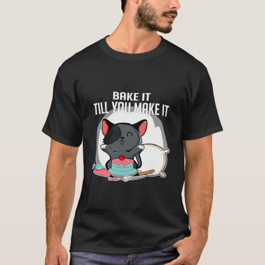 猫のシェフやパン職人 Tシャツ (正面)