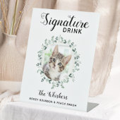 猫のシグニ結婚ー・ドリンク写真カクテルバー 台座サイン