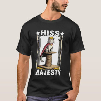 猫のシューッとした威厳ある猫の爪とぎポストの木 猫 Tシャツ