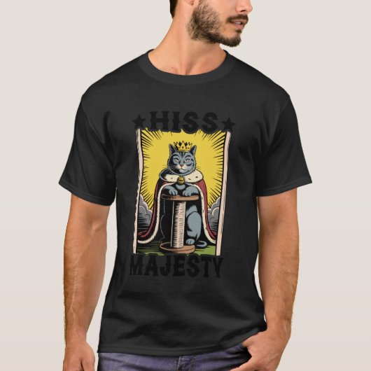 猫のシューッとした威厳 キャットタワー 爪とぎ 木 猫 1 Tシャツ (正面)