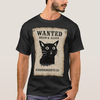猫のシルエットが特徴のヴィンテージ・ワンテッドポスター Tシャツ