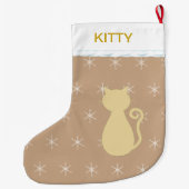 猫のシルエットが美しい ラージクリスマスストッキング (裏面)