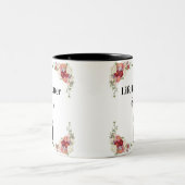 猫のシルエットで人生はフローラ ツートーンマグカップ (中央)