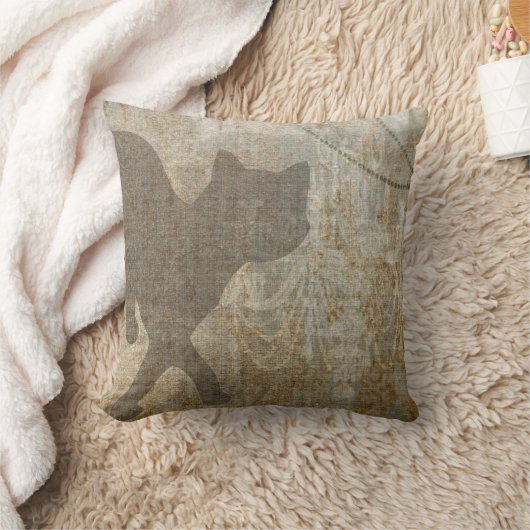 猫のシルエットのフランスのでシックなシャンデリアののどの麻布 クッション (ブランケット)