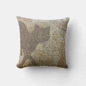 猫のシルエットのフランスのでシックなシャンデリアののどの麻布 クッション (正面)