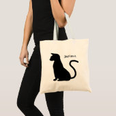 猫のシルエットデザイン トートバッグ (正面(商品))