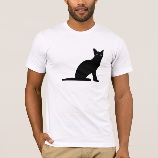 猫のシルエットメンズTシャツ Tシャツ (正面)