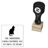 猫のシルエット入り差出人スタンプ ラバースタンプ (押印)