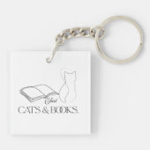 猫のシルエット読の雰囲気 キーホルダー (裏面)