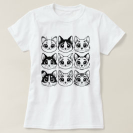 猫のシルエット集 Tシャツ