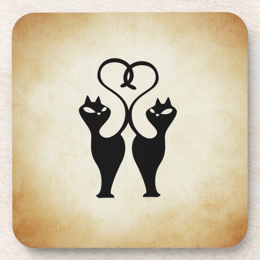 猫のシルエット2 コースター (正面)