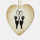 猫のシルエット2 セラミックオーナメント (左)