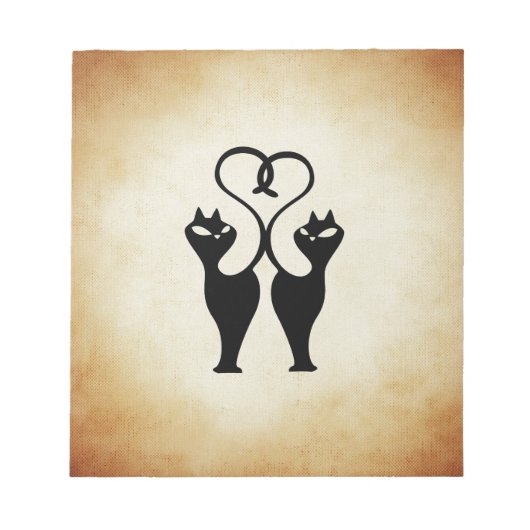 猫のシルエット2 ノートパッド (正面)