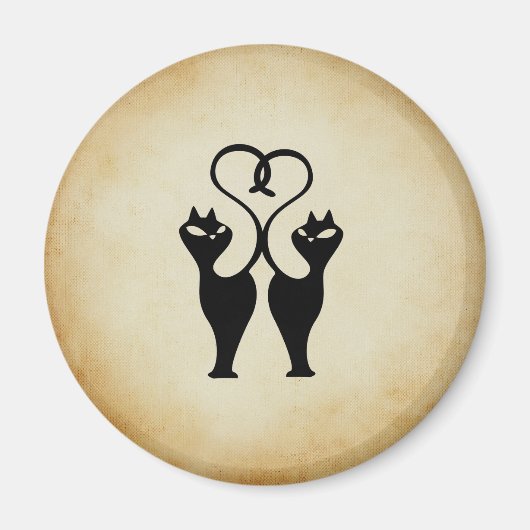 猫のシルエット2 マグネット (正面)