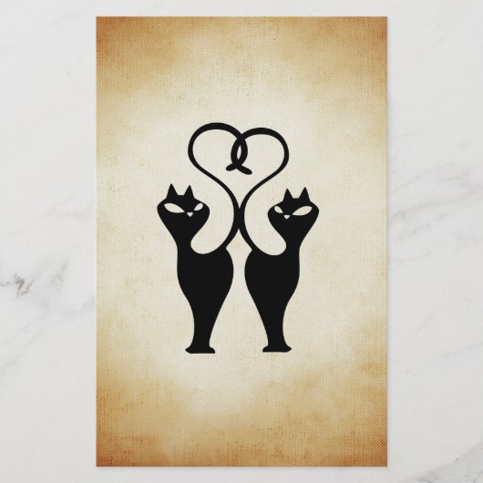 猫のシルエット2 便箋 (正面)