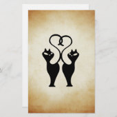 猫のシルエット2 便箋 (正面/裏面)