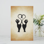 猫のシルエット2 便箋 (スタンド正面)