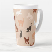 猫のシルエット カフェラテマグ (右アングル)