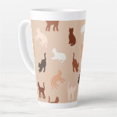 猫のシルエット カフェラテマグ (左アングル)