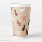 猫のシルエット カフェラテマグ (正面)