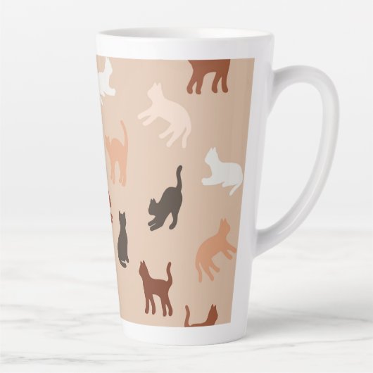 猫のシルエット カフェラテマグ (右)