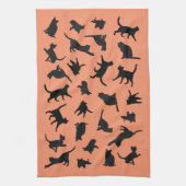 猫のシルエット キッチンタオル (縦)