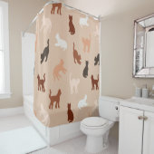 猫のシルエット シャワーカーテン (インサイチュ)