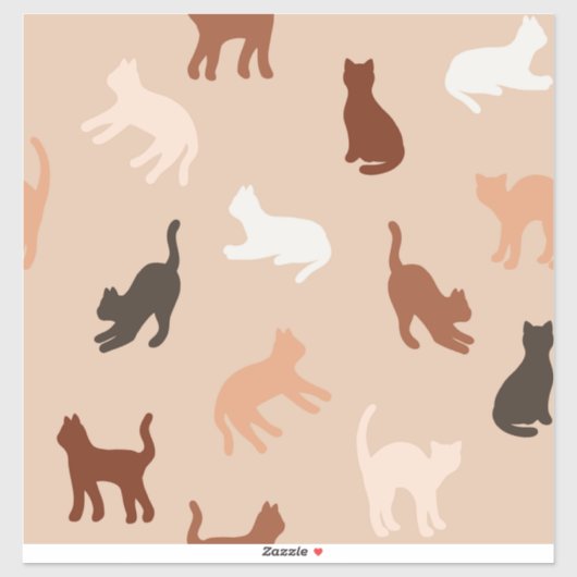 猫のシルエット シール (シート)