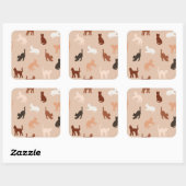 猫のシルエット スクエアシール (シート)