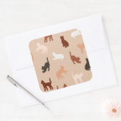 猫のシルエット スクエアシール (封筒)