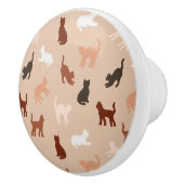 猫のシルエット セラミックノブ (右)