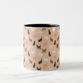 猫のシルエット ツートーンマグカップ (中央)