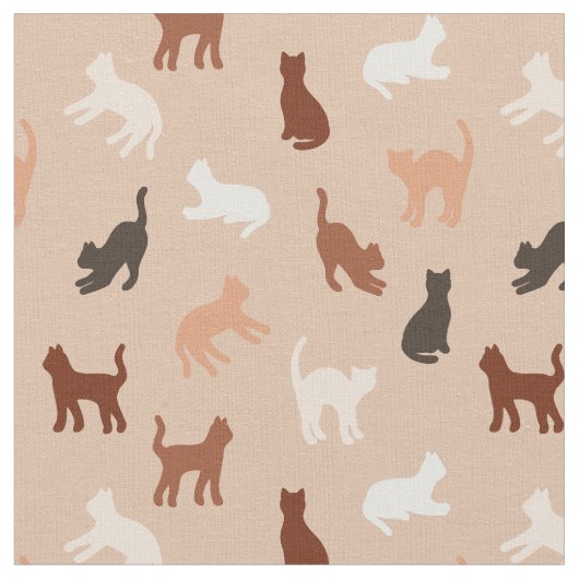 猫のシルエット ファブリック (クローズアップ)