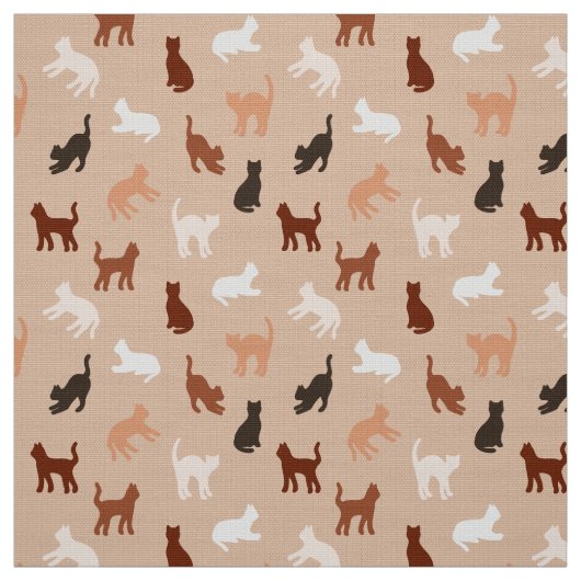 猫のシルエット ファブリック (見本)