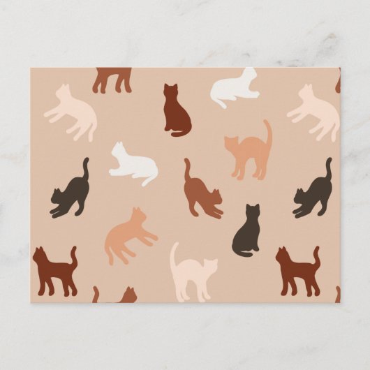 猫のシルエット ポストカード (正面)