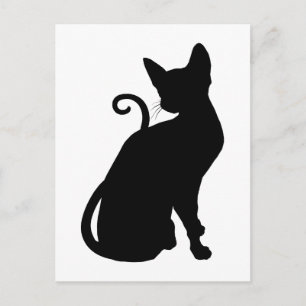 猫のシルエット ポストカード