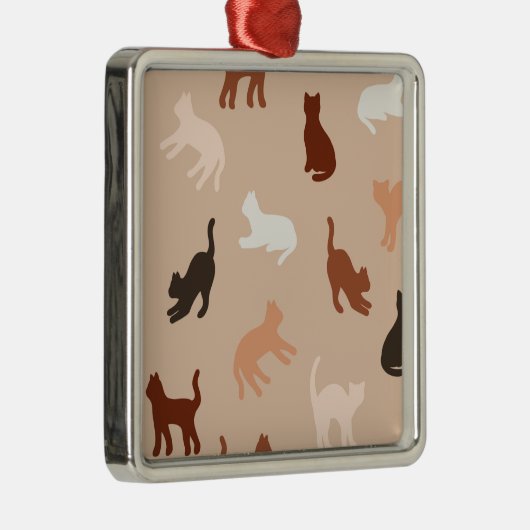 猫のシルエット メタルオーナメント (右)