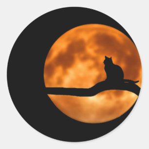 『猫のシルエット』 ラウンドシール