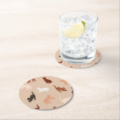 猫のシルエット ラウンドペーパーコースター (インサイチュ)