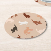 猫のシルエット ラウンドペーパーコースター (アングル)
