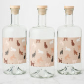 猫のシルエット リキュールボトルラベル (ボトル)