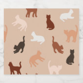 猫のシルエット リキュールボトルラベル (シングルラベル)