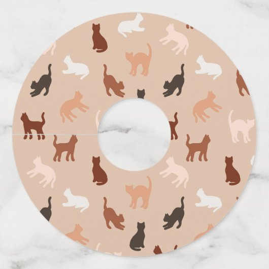 猫のシルエット ワイングラスタグ (正面)