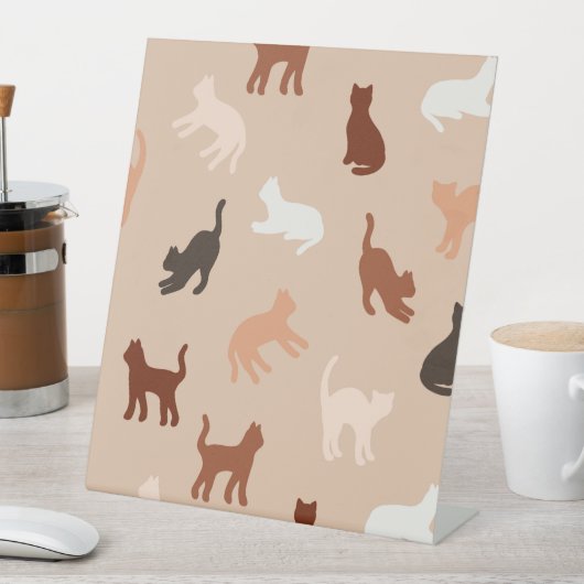 猫のシルエット 台座サイン (インサイチュ)