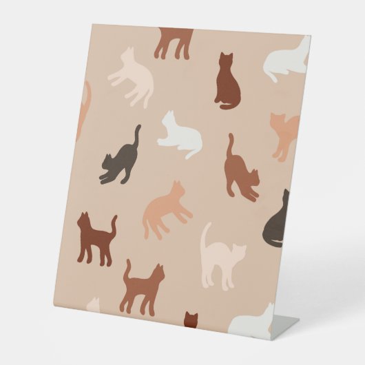 猫のシルエット 台座サイン (正面)