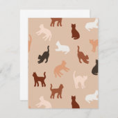 猫のシルエット 招待状 (正面/裏面)