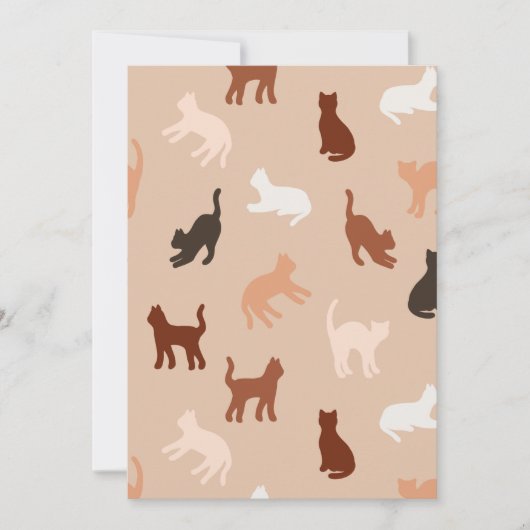 猫のシルエット 招待状 (正面)